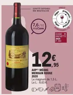 E.Leclerc AOP MÉDOC 'MERRAIN ROUGE' 2020 offre