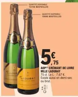 E.Leclerc AOP Crémant de Loire Mlle Ladubay offre