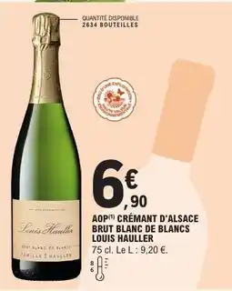 E.Leclerc AOP Crémant d'Alsace Brut Blanc de Blancs Louis Hauller offre