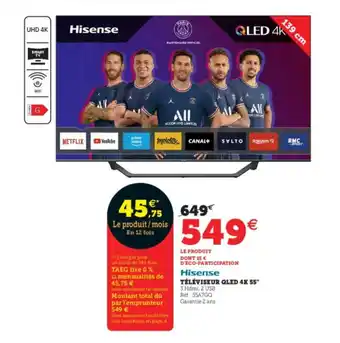 Hyper U Téléviseur qled 4K 55 offre