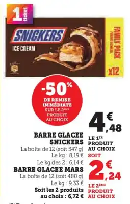 U Express Barre glacee snickers offre