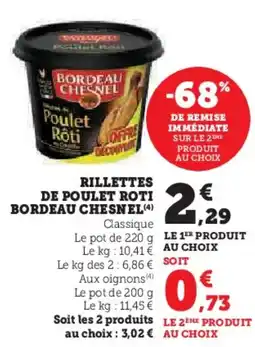 U Express Rillettes de poulet roti bordeau chesnel offre