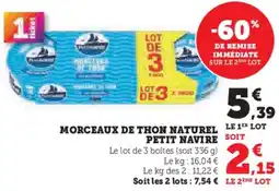 U Express Morceaux de thon naturel petit navire offre