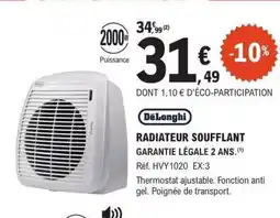 E.Leclerc Brico DELONGHI Radiateur soufflant offre