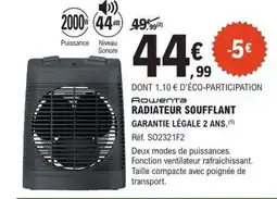 E.Leclerc Brico ROWENTA Radiateur soufflant offre
