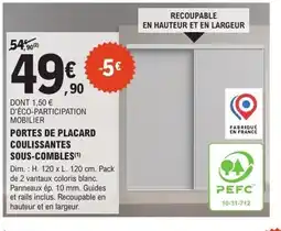 E.Leclerc Brico Portes de placard coulissantes sous-combles offre