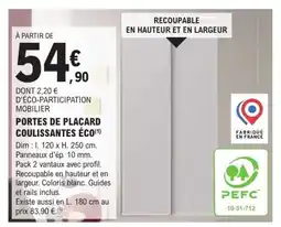 E.Leclerc Brico Portes de placard coulissantes éco offre