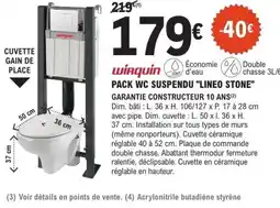 E.Leclerc Brico WIRQUIN Pack wc suspendu lineo stone offre