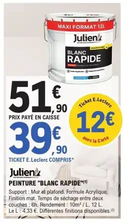 E.Leclerc Brico JULIEN Peinture blanc rapide offre