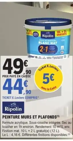 E.Leclerc Brico RIPOLIN Peinture murs et plafonds offre