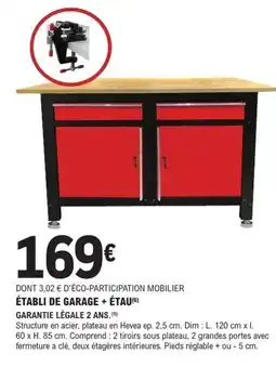 E.Leclerc Brico Établi de garage + étau offre
