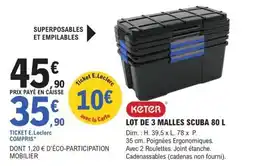 E.Leclerc Brico KETER Lot de 3 malles scuba offre