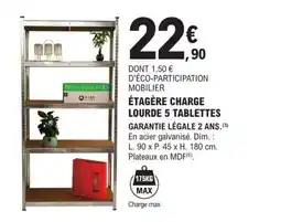 E.Leclerc Brico Étagère charge lourde 5 tablettes offre