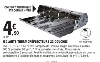 E.Leclerc Brico Isolants thermoréflecteurs 23 couches offre