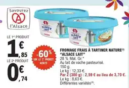 E.Leclerc FROMAGE FRAIS À TARTINER NATURE ALSACE LAIT offre
