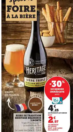 Hyper U 3 MONTS Biere de tradition heritage brasserie offre