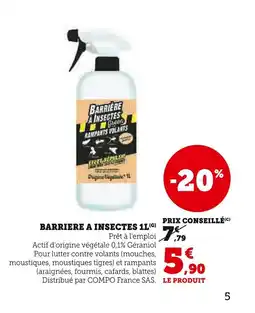 Super U Barriere a insectes offre