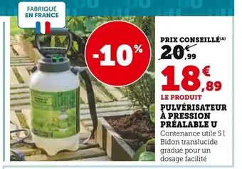 Super U Pulvérisateur à pression préalable u offre