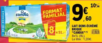 E.Leclerc LAIT DEMI-ÉCRÉMÉ BRIQUE “CANDIA” offre