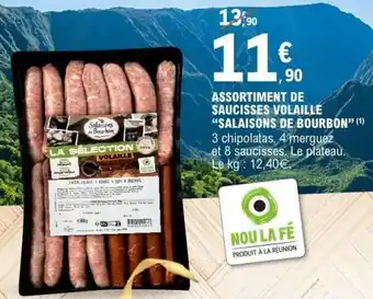 E.Leclerc ASSORTIMENT DE SAUCISSES VOLAILLE SALAISONS DE BOURBON offre