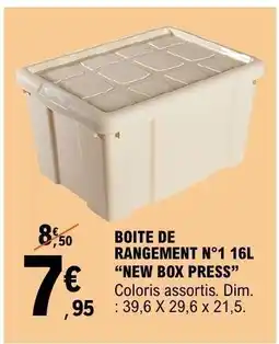 E.Leclerc BOITE DE RANGEMENT N°1 16L NEW BOX PRESS offre