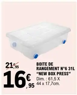 E.Leclerc BOITE DE RANGEMENT N°6 31L “NEW BOX PRESS” offre
