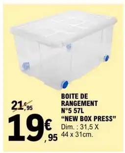 E.Leclerc BOITE DE RANGEMENT N°5 57L offre