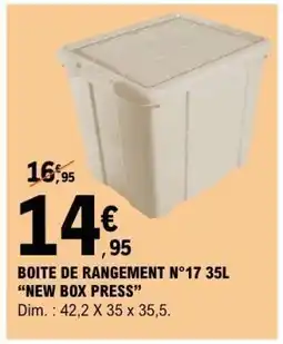 E.Leclerc BOITE DE RANGEMENT N°17 35L “NEW BOX PRESS” offre