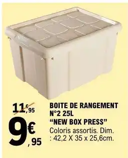 E.Leclerc BOITE DE RANGEMENT N°2 25L NEW BOX PRESS offre