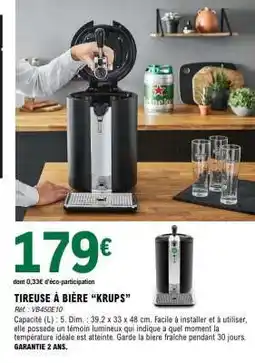 E.Leclerc Tireuse à bière KRUPS offre