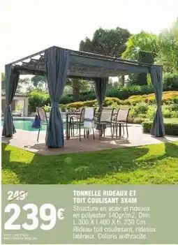 E.Leclerc TONNELLE RIDEAUX ET TOIT COULISSANT 3X4M offre