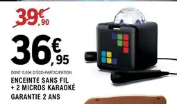 E.Leclerc Enceinte sans fil + 2 micros karaoké offre
