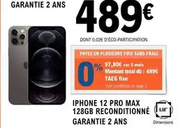 E.Leclerc IPHONE 12 PRO MAX 128GB RECONDITIONNÉ offre