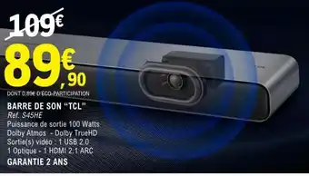 E.Leclerc BARRE DE SON TCL offre