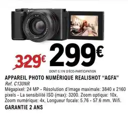 E.Leclerc Appareil Photo Numérique Realishot “AGFA” offre