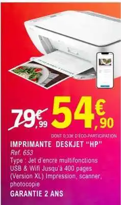E.Leclerc IMPRIMANTE DESKJET “HP” offre