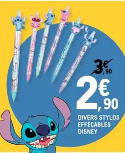 E.Leclerc DIVERS STYLOS EFFAÇABLES DISNEY offre