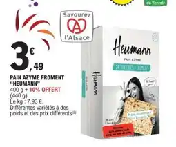 E.Leclerc PAIN AZYME FROMENT “HEUMANN” offre