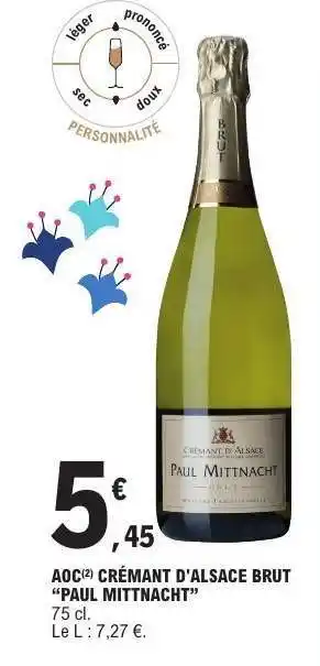 E.Leclerc AOC Crémant d'Alsace Brut 'Paul Mittnacht' offre