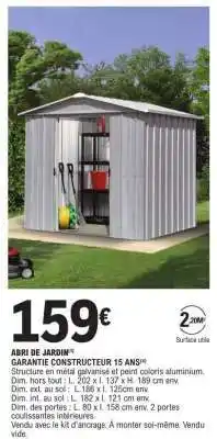 E.Leclerc Abri de jardin offre