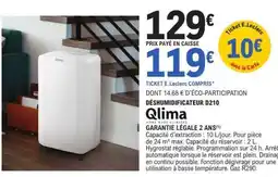 E.Leclerc Qlima Déshumidificateur D210 offre