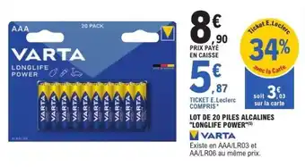 E.Leclerc VARTA LONGLIFE POWER offre