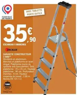 E.Leclerc Escabeau 5 Marches offre