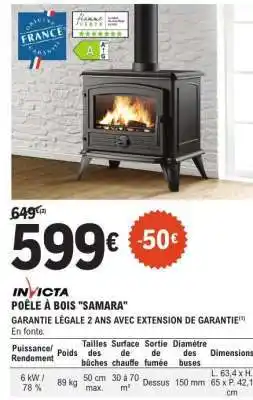 E.Leclerc POÊLE À BOIS SAMARA offre