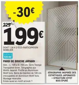 E.Leclerc PAROI DE DOUCHE JAPANDI offre