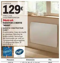 E.Leclerc Noirot Radiateur à Inertie 'Indigo' offre