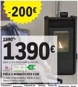 E.Leclerc POÊLE À GRANULÉS PICO 9 KW offre
