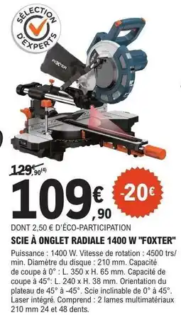 E.Leclerc SCIE À ONGLET RADIALE 1400 W 'FOXTER' offre