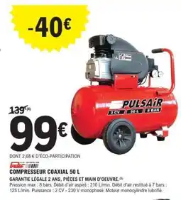 E.Leclerc COMPRESSEUR COAXIAL 50 L offre