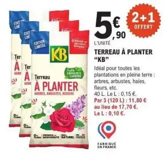 E.Leclerc TERREAU À PLANTER “KB” offre